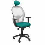 CHAISE JORQUERA EN MAILLE GRISE AVEC APPUI-TÊTE FIXE ET ASSISE BALI - TURQUESA