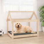 LIT POUR CHIEN 81X60X70 CM BOIS DE PIN SOLIDE - LITZEE