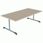 TABLE BANDANA 160X80 T2 DL STRAT POLY. ÉRABLE G. BEIGE/LAGON - MOBIDECOR