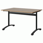 TABLE MALIBU 120X80 T5 DL STRA ALAISÉ CHÊNE 1146/NOIR 9005
