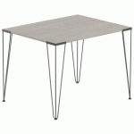 TABLE RÉUNION LORI 100 X 70 CM PLATEAU CHÊNE GRIS PIED NOIR - MBA