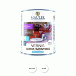 VERNIS MARINE MONTAGNE SANS ODEUR - 1 LITRE - INCOLORE MAT MAULER