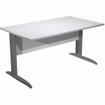 BUREAU DROIT PIEDS L MÉTAL FAST 140 CM - GRIS ANTHRACITE