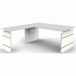 BUREAU RÉGLABLE FORM4 L180XP80CM+EXTENSION L100CM GRIS-CLAIR - KERKMANN