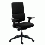 CHAISE DE BUREAU IMAX DOSSIER TISSU NON FEU NOIR, ACCOUDOIRS 3D, MÉCANISME SYNCHRONE, PIED NYLON NOIR