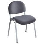 CHAISE RÉUNION ET VISITEUR PRIMA - TISSU REMBOURRÉ - ANTHRACITE - PIEDS NOIR (PRIX À L'UNITÉ)