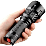 CREA - LED FLASHLIGHT TORCH 3300 LUMENS SUPER LARGE TORCH TORCH ULTRA POWERFUL TACTICAL MILITARY TORCH ADJUSTABLE ZOOMABLE WATERPROOF TORCH