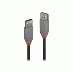 LINDY RALLONGE USB 2.0 TYPE A, ANTHRA LINE, 3M