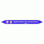 LOT DE 3 - MARQUEUR TUYAUX - HYDROXYDE DE POTASSIUM - VINYLE LAMINÉ 250 X 26 MM