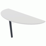 TABLE 1/2 LUNE 165X60 CM BLANC/GRIS ANTHRACITE - EOL