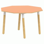 TABLE 4 PIEDS MÉTAL/BOIS OCTO Ø120 T4 STRAT ABS ORANGE/ALU