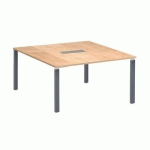 TABLE CARRÉE CHÊNE EDEN PIEDS ANTHRACITE