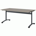 TABLE MALIBU 160X80 T5 DL STRA ABS GRIS U727/GRIS 7016