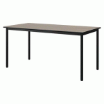 TABLE MALIBU 160X80 T6 4P ST ANTIB CHÊNE 1146/NOIR NOIR 9005 - MANUTAN EXPERT