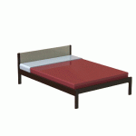 LIT NOVA TÊTE PANNEAU/BOIS SOMMIER AGGLO 140X190 WENGÉ/ERABLE - MANUTAN COLLECTIVITÉS