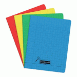 LOT DE 10 - CAHIER PIQUÉ 8000 POLYPRO DÉFICIENTS VISUELS 17X22 CM 48 PAGES GRANDS CARREAUX 2,5MM AGRANDI 10/10 90 G - ASSORTIS