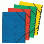 LOT DE 4 - TRIEUR EASYORGA, A4, CARTON, 12 COMPARTIMENTS, JAUNE