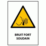 PANNEAU DANGER - BRUIT FORT SOUDAIN - W038 - ISO EN 7010 PVC 2 MM A3