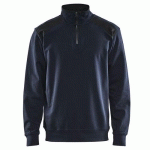 SWEAT COL CAMIONNEUR BICOLORE MARINE FONCÉ/NOIR TAILLE 4XL - BLAKLADER