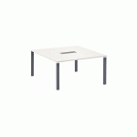 TABLE CARRÉE BLANCHE EXPRIM PIEDS ANTHRACITE - MAXIBURO - ANTHRACITE