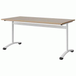 TABLE MALIBU 160X80 T6 DL STRA ALAISÉ ACACIA/BLC 9016 - MANUTAN EXPERT