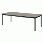 TABLE MALIBU 180X80 T2 4P STRA GRIS U727/NOIR GRIS 7016