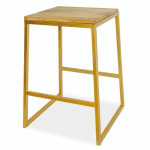 PARIS PRIX - TABOURET DE BAR DESIGN CONFIETA 61CM OR & NATUREL