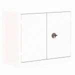 ARMOIRE MÉTAL PORTES BATTANTES MONOBLOC METY GRANDE PROFONDEUR H 100 X L 120 X P 60 CM BLANC