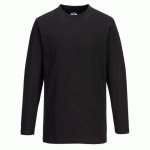 LOT DE 3 - PORTWEST B196 T-SHIRT MANCHES LONGUES NOIR - TAILLE XL