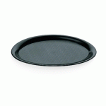 PLATEAU À CAFÉ OVALE EN POLYPROPYLÈNE NOIR, 29,0 CM X 22 CM