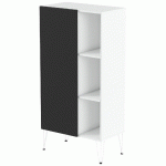 RANGEMENT HAUT JAVA 80 CM 1 PORTE 3 NICHES BLANC/NOIR - MANUTAN COLLECTIVITÉS