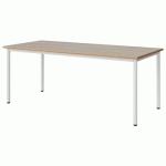 TABLE MALIBU 180X80 T5 4P STRA ALAISÉ ACACIA/BLC 9016