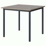 TABLE MALIBU 80X80CM T5 4P STRA ABS GRIS U727/GRIS 7016