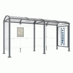 ABRI BUS VOÛTE 5 M VITRINE 1 BARDAGE LATÉRAL GRIS PROCITY - PROCITY