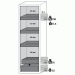 ARMOIRE SÉCURITÉ S-PHOENIX-90 S90.196.060.FDAS JAUNE - ASECOS