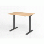 BUREAU ASSIS-DEBOUT SÉRIE XMKA-120X80CM-CHÊNE-GRAPHITE - HAMMERBACHER