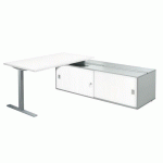 BUREAU OPTYMA AVEC RETOUR SUR CONSOLE BLANC
