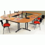 ELÉMENT SUIVANT POUR TABLE DE RÉUNION MODULA 140 X 70 CM COLORIS HÊTRE/ALUMINIUM - MANUTAN COLLECTIVITÉS