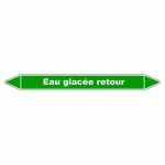 LOT DE 3 - MARQUEUR TUYAUTERIE - EAU GLACÉE RETOUR - VINYLE LAMINÉ 250 X 26 MM