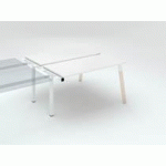 PÔLE DE 2 BUREAUX DROITS L 140 X P 60 CM, PIÉTEMENT BOIS MÉTAL BLANC - ARCH - ELÉMENT SUIVANT