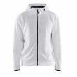 SWEAT ZIPPÉ À CAPUCHE BLANC/GRIS FONCÉ TAILLE M - BLAKLADER