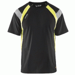 T-SHIRT NOIR/JAUNE FLUORESCENT TAILLE XS - 333210309933XS - MANUTAN COLLECTIVITÉS