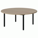 TABLE MALIBU Ø 120 T1 4P STRA ABS CHÊNE 1146/NOIR 9005