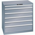 ARMOIRE 6 TIROIRS 1023X725X1000MM-CHARGE 200KG-GRIS FONCÉ - LISTA
