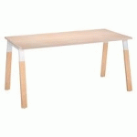 BUREAU MANAGER L 200 X P 100 CM, PIÉTEMENT MÉTAL ET BOIS CHÊNE CLAIR - ARCH