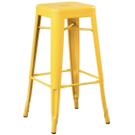 LES TENDANCES - TABOURET INDUSTRIEL ACIER JAUNE BRILLANT KONTOIR 65CM