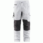 PANTALON DE TRAVAIL PEINTRE STRETCH BLANC/GRIS FONCÉ TAILLE 52C - BLAKLADER