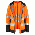 PROJOB 6445 PARKA 3 EN 1 - EN ISO 20471 CLASSE 3/2 - EN 343 3/2 ORANGE/NOIR - TAILLE XS