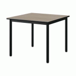 TABLE MALIBU 80X80 T4 4P STR ANTIB CHÊNE 1146/NOIR NOIR 9005