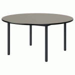 TABLE MALIBU Ø 120 T3 4P STRA GRIS U727/NOIR GRIS 7016
